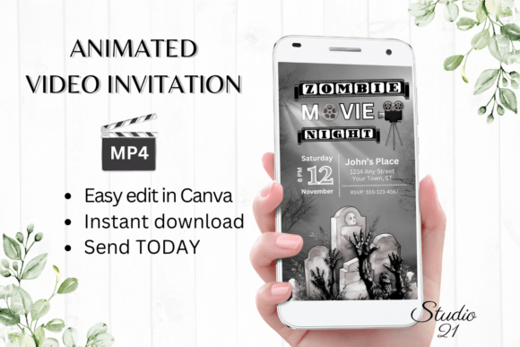 Download Digital Halloween Zombie Movie Invite - Invite Collection