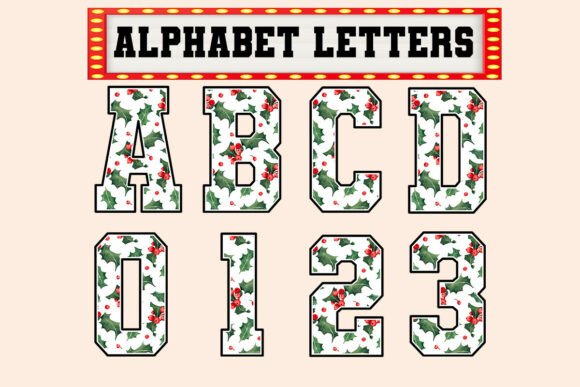Download Christmas Flowers Watercolor Alphabet - Christmas flowers Collection