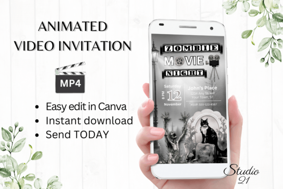 Download Digital Halloween Zombie Movie Invite - Invite Collection