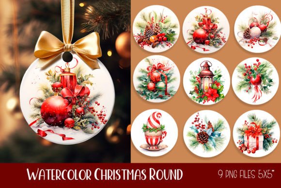 Download Watercolor Christmas Flowers Ornament - Premium Resources