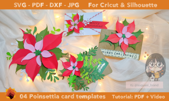 Download 04 Poinsettia Greeting Card Templates - Poinsettia Collection