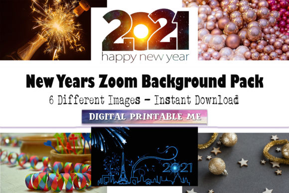 Download New Years Eve Zoom Background, 6 Digital - New year Collection
