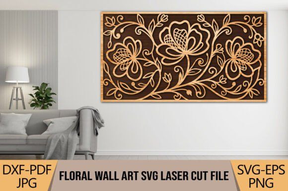 Download Floral Wall Art SVG Laser Cut File - Cut file Collection