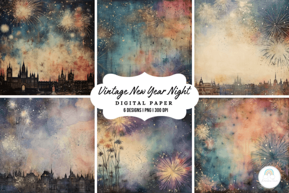 Download Vintage New Year's Night Background - New year Collection