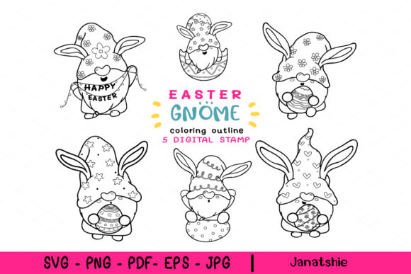 Download Easter Bunny Gnome Cut File SVG Digital - Cut file Collection