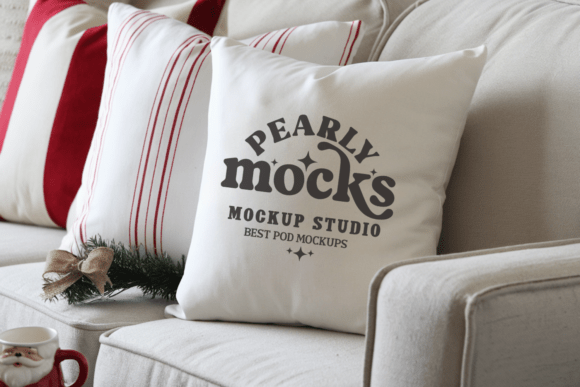 Download Christmas Cushion Pillow Mockup 83 - Pillow Collection