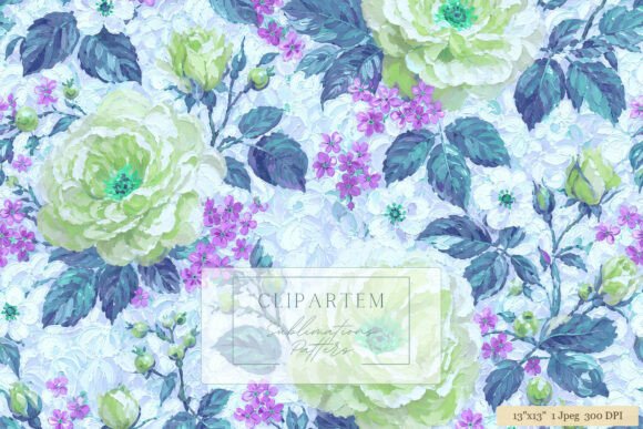 Download Green Rose Floral Sublimation Pattern - Rose Collection