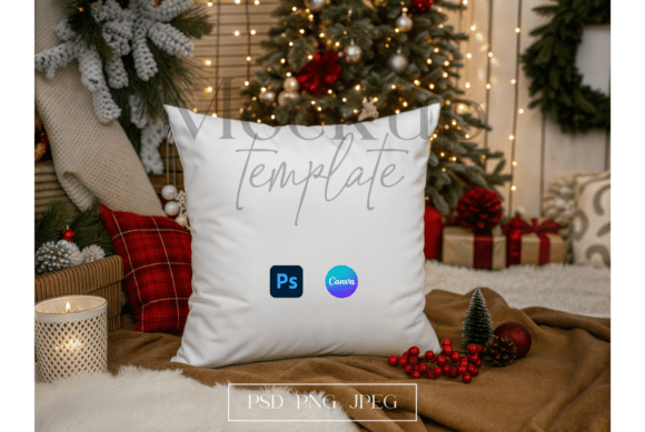 Download Christmas Pillow Mockup Scene - Pillow Collection