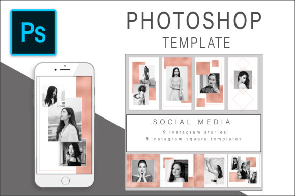 Download Rose Gold Photoshop Template Pack - Rose Collection
