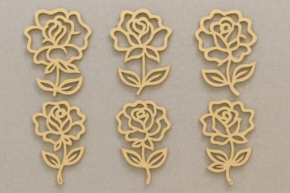 Download Rose Scroll Saw Wall Art SVG Cut File Bundle - Rose Collection