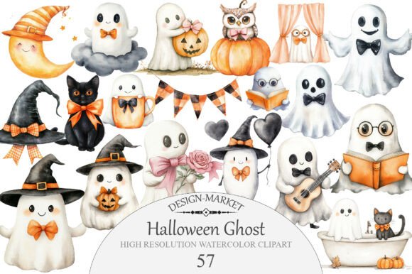 Download Halloween Ghost Clipart - Premium Bundle