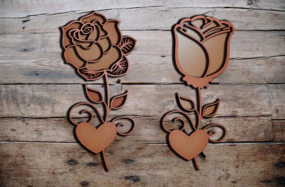 Download 2 Layer Love Rose 3D SVG Cut Design - Premium Resources