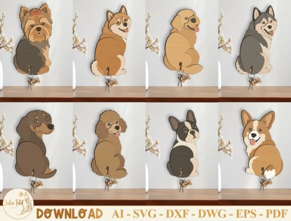 Download Dog Key Holder Laser Cut File SVG Bundle - Premium Resources