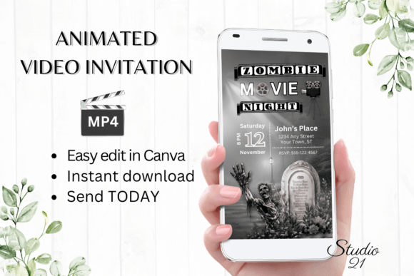 Download Digital Halloween Zombie Movie Invite - Invite Collection