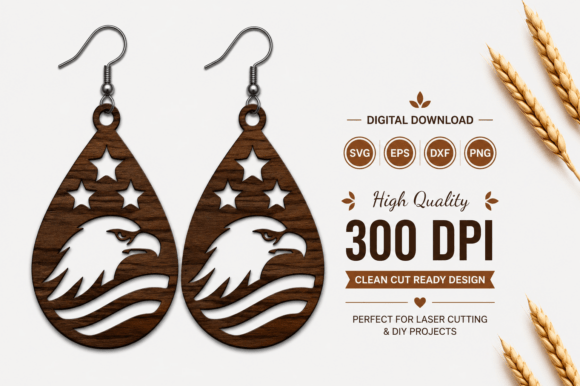 Download 4th of July Earrings Laser Cut File - Cut file Collection