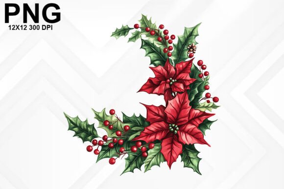 Download Christmas Flowers Sublimation Design - Christmas flowers Collection