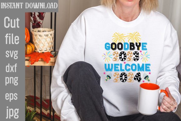 Download Goodbye 2023 Welcome 2024 SVG Cut File - Cut file Collection