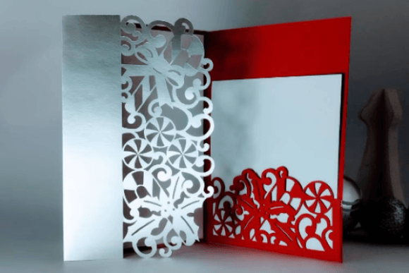 Download Candy Cane and Poinsettia Tri-fold Card - Poinsettia Collection