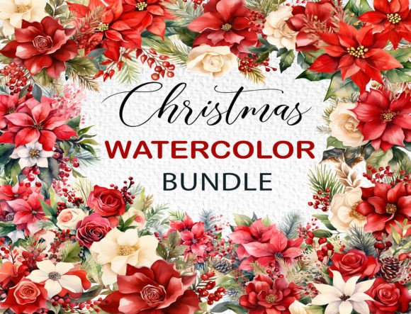Download Christmas Flowers Clipart Bundle - PNG - Christmas flowers Collection